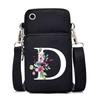 New Letter-printed Black Oblique Span Bag, Mobile Phone Bag, Light To Carry, Vertical Length and Width Change Bag