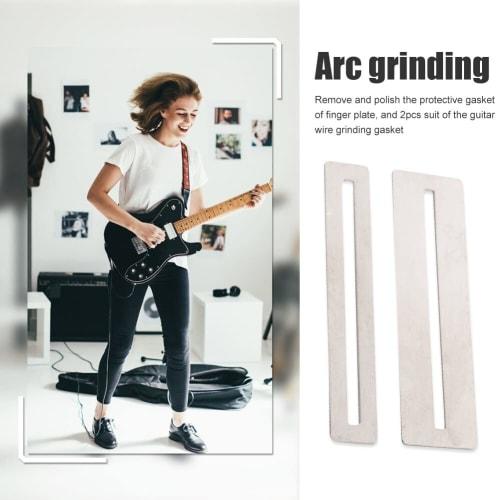 2pcs Guitar Fret Protector Metal Fingerboard Fretboard Guards Protective Grinding Gasket Tool for Electric Guitar Bass, Attractive and Fashionable