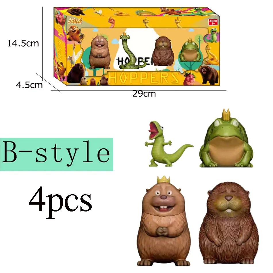 

4/8Pcs Hoppers Beaver Transformation Plan Mabel Anime Cartoon Figure Creative Statue Model Ornament Surprise Gift (As shown-10457)-