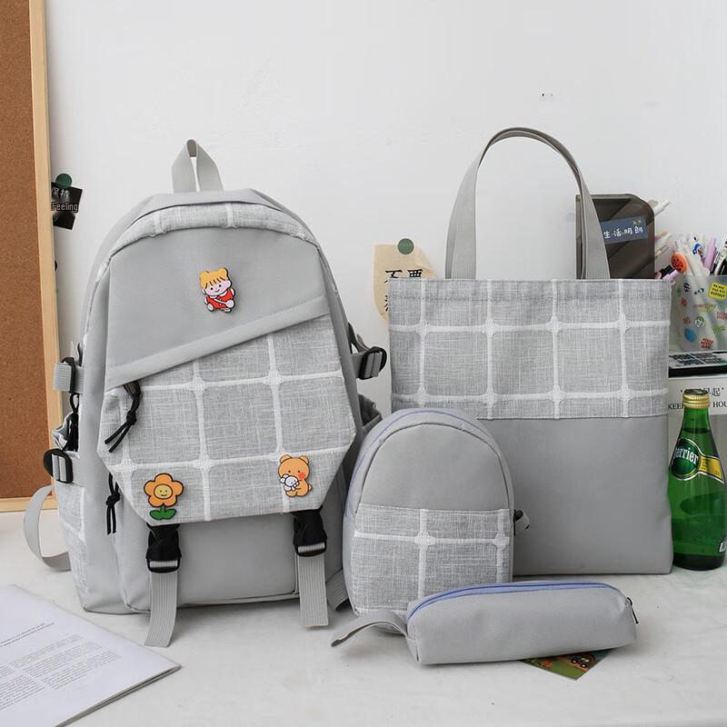 

SAIERNA Women s Anti-Pressure Plaid Canvas Backpack One Size