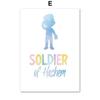 Hebrew Letters Jewish Soldier Princess Nursery Wall Art Canvas  Nordic Posters And Prints Wall Pictures Kids Room Decor
