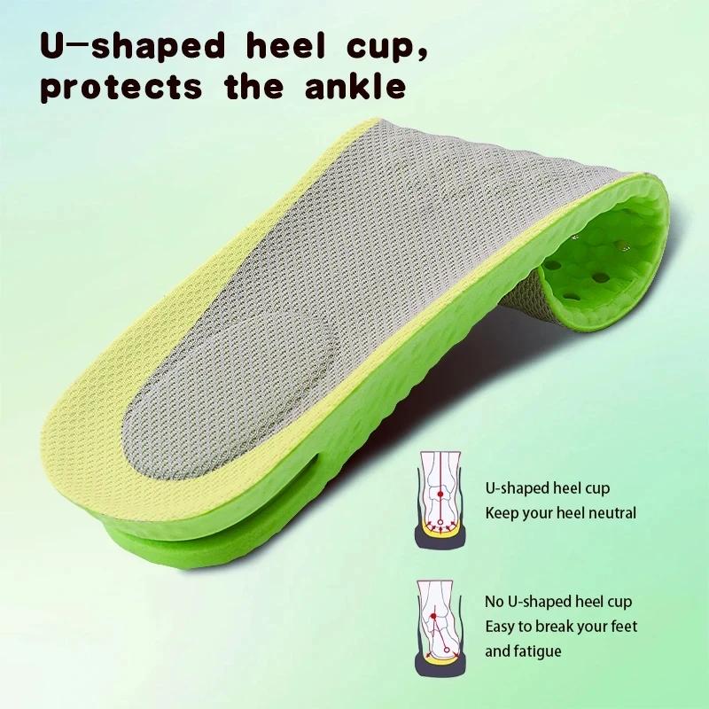 Unisex Height Increase Shoe Insoles Sports Air Shock Absorbing Anti-Odour Growing Sole Shoe Pads for Men Quality Foot Comfort