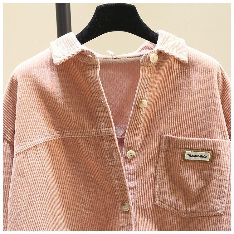 Women's Thickened Corduroy Long Sleeve Shirt - Autumn Winter Fashion, Korean Style Loose Casual Top