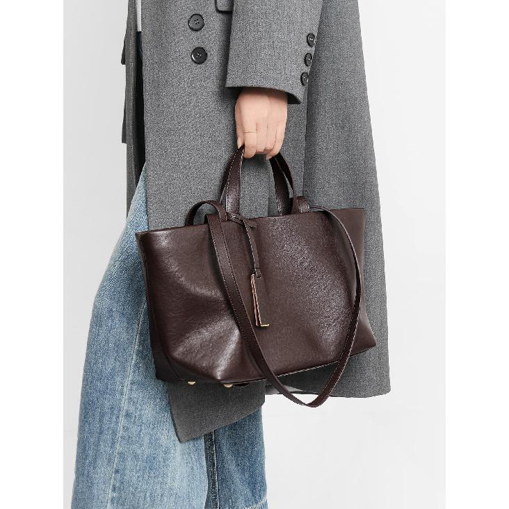 New Genuine Leather Ladies' Bags Underarm Shoulder Cowhide Tote Bag Niche Crossbody Retro Soft Leather Large Capacity Bag