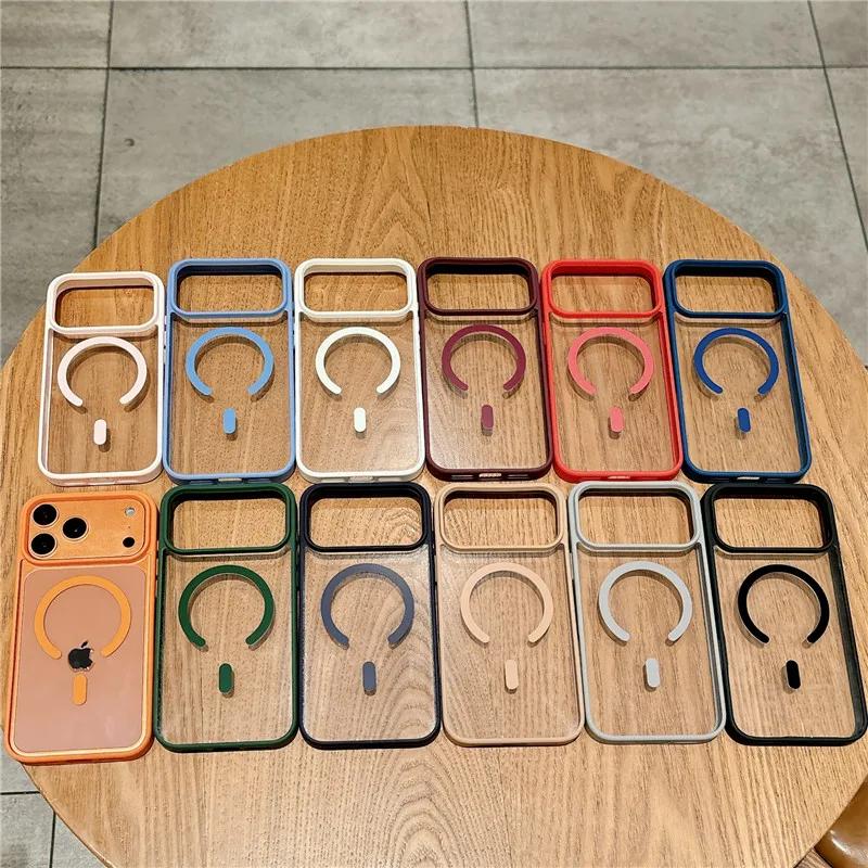 For Magsafe Magnetic Wireless Charging Case For iPhone 17 16 15 14 13 12 11 Pro Max Mini Plus Air Color Matte Bumper Clear Cover