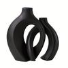Hul Keramisk Vasesett på 2, Kosete Rund Boho Smultring Moderne Vase Nordisk Minimalistisk Dekorativ Vase for Moderne Trendy Hjem Bord Midtpunkt Dekor