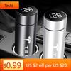 Car Sticker Tesla 500ml Portable Car Smart Thermos Bottle Temperature Display Cup For Tesla Model 3 Model X Y Style MODEL S ROAD