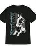 Casual Belgian Malinois Dog Graphic T-shirt - Gray & Black Striped Print