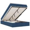 Cadre de lit avec matelas - Maison Exclusive - Tissu bleu - 120x200 cm - Coffre hydraulique
