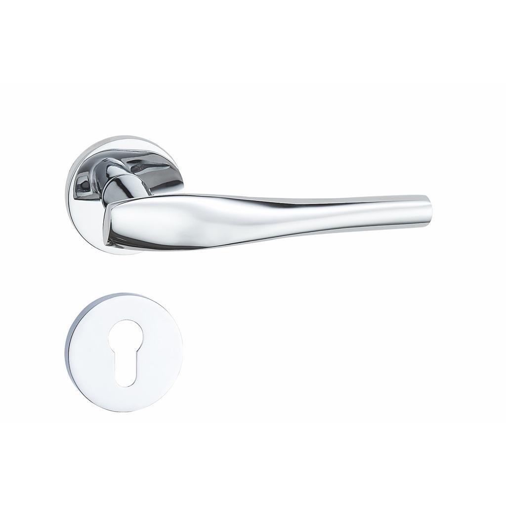 Modern Minimalist Wooden Door Handle and Lock Set for Household Indoor, Bedroom, Bathroom and Courtyard Wooden Doors