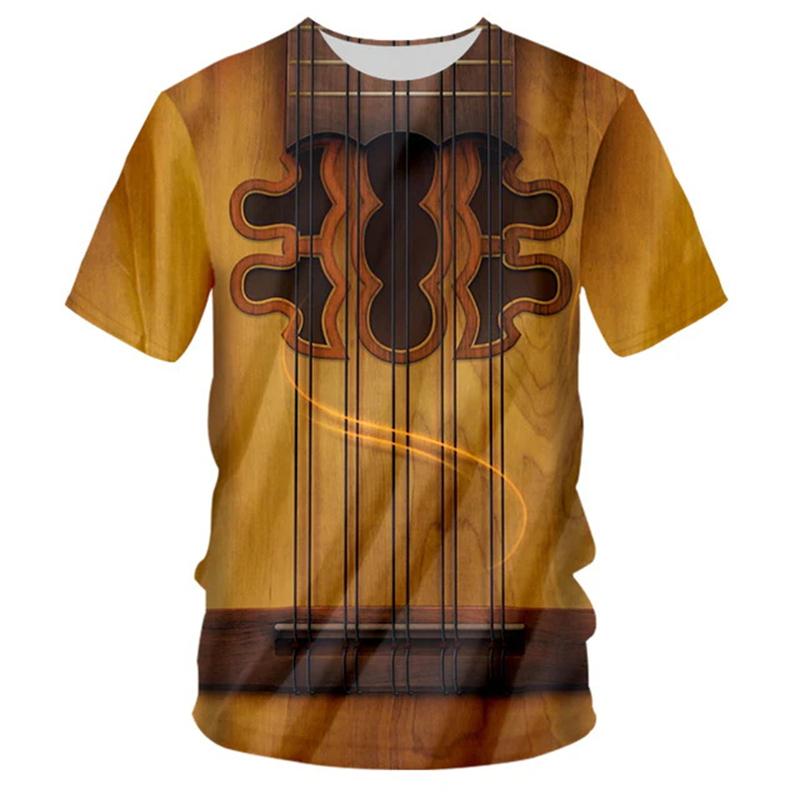 Music Guitar 3D Printed Men Women Tshirt Summer Trendy Harajuku O-Neck T-shirt Casual Short Sleeve Oversized Kids Clothing Tops