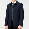 Spring and Autumn Thin Men's High-end Jacket Middle-aged Business Lapel Iron-free Top Mulberry Silk Casual Dad Jacket