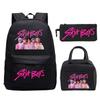 Kpop Peripheral Printing Student Schoolbag Large Capacity Casual Backpack Three-Piece Set