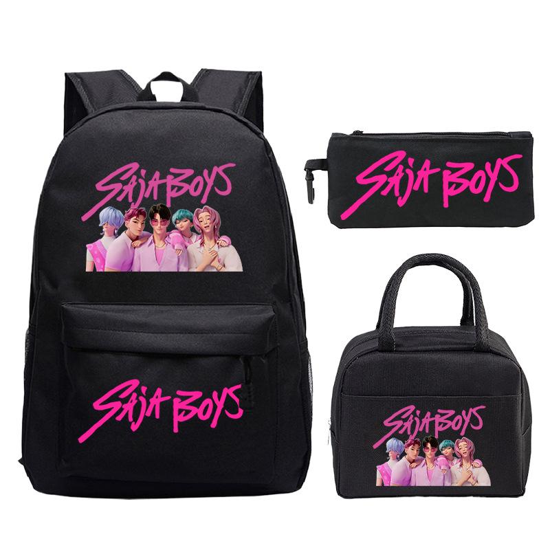 Kpop Peripheral Printing Student Schoolbag Large Capacity Casual Backpack Three-Piece Set