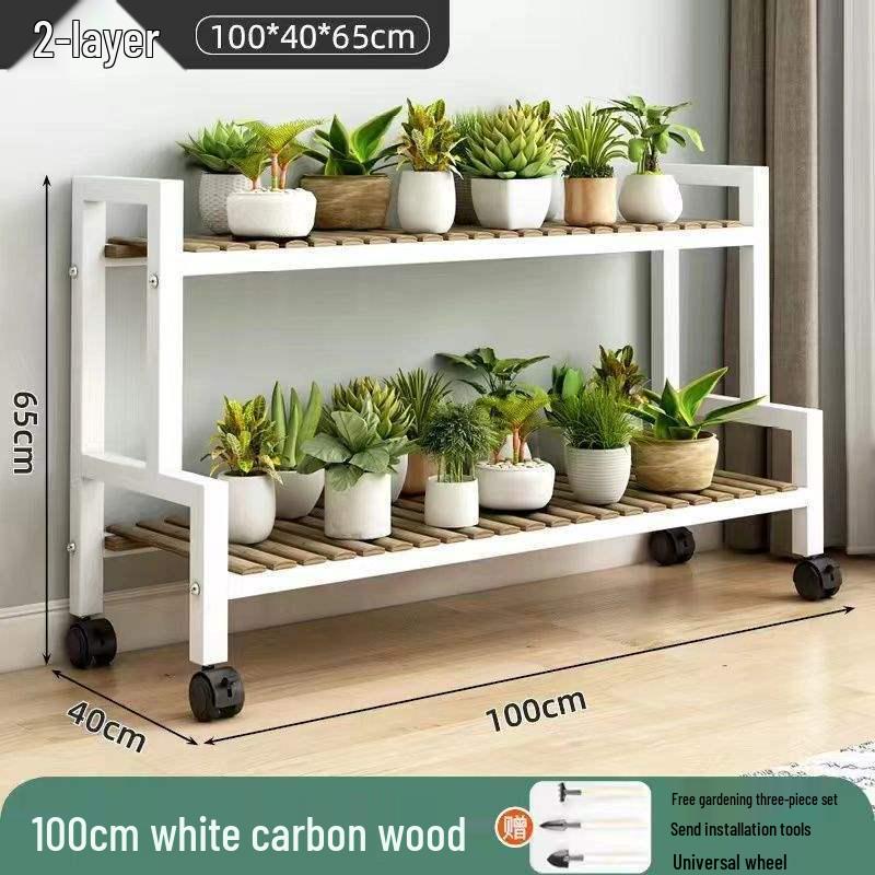 2025 Beweglicher Mehrschichtiger Blumenständer mit Rädern für Wohnzimmer und Balkon