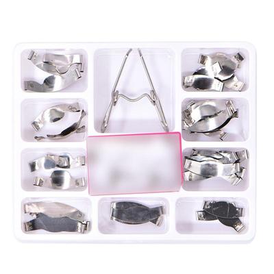 Matrici dentali in metallo con clip a molla Matrice sagomata sezionale Kit universale di strumenti N. 1.330