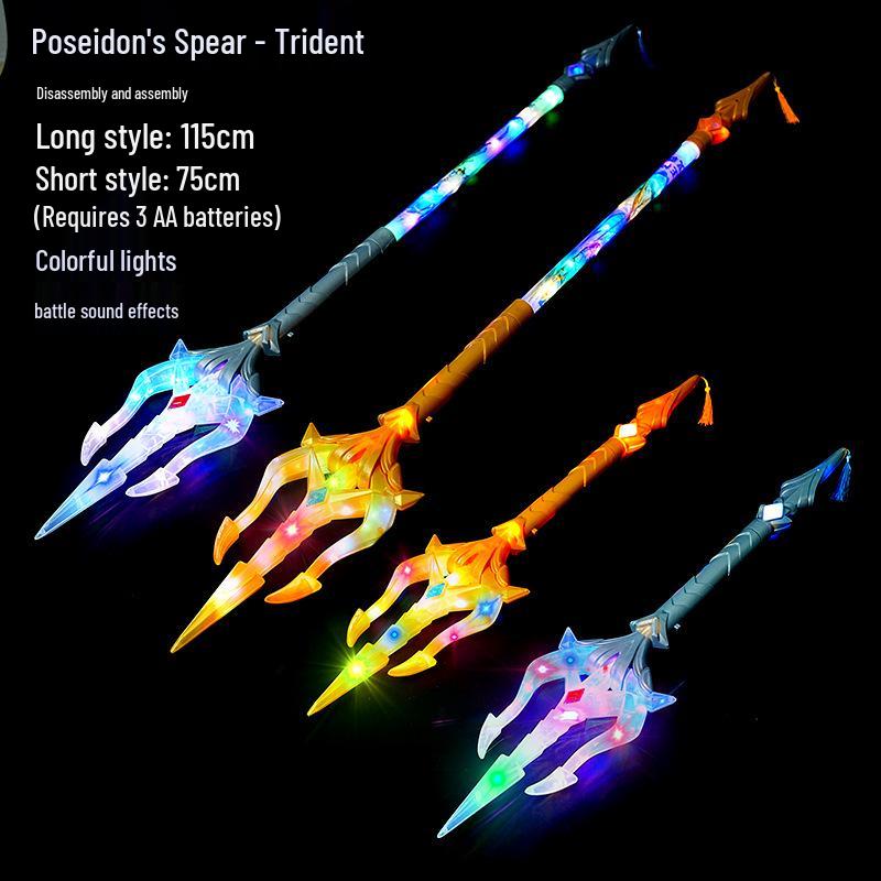 Luminous King of the Sea Trident Music Light & Disassembly Children s Toy Sword