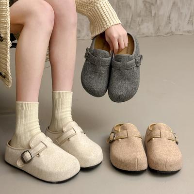 Fashion Platform Women's Slippers Designer Suede Woman Mules Shoes Fashion Casual Slides 2025 Autumn New Trends Sandals Cozy Zapatillas