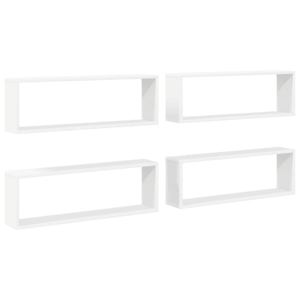 Cube Shelves Set 4 pcs White 80 x 15 x 26.5 cm Engineered Wood