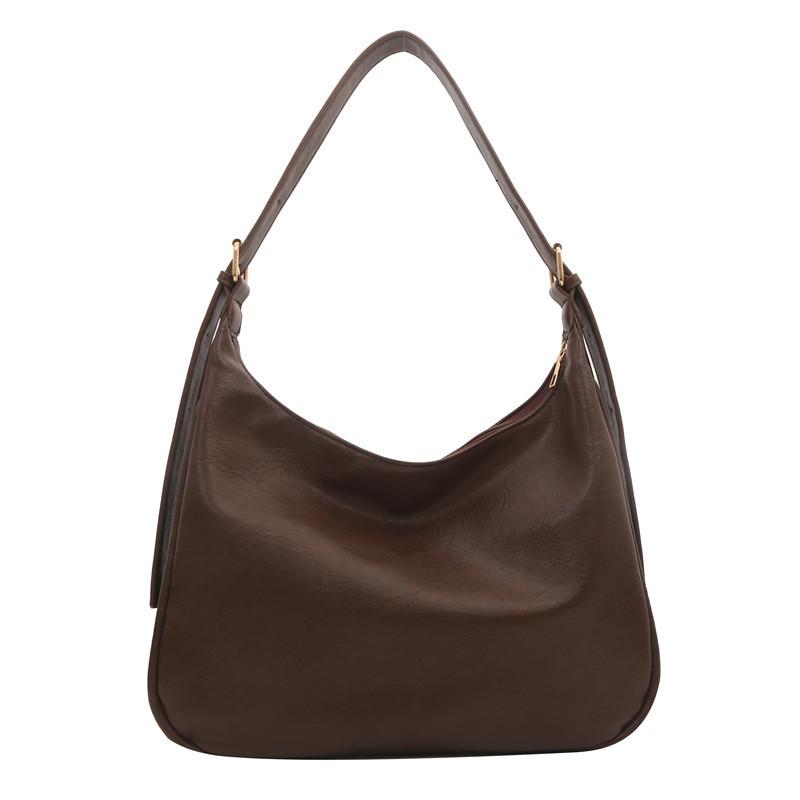 Весна 2024 Новая Ретро Простая Ручная Повседневная Сумка Уличная Мода Одноплечевая Сумка-Тоут кофейный