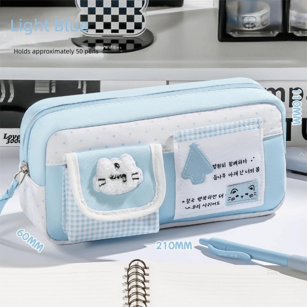 Cartoon Print Pencil Pouch Large Capacity Pen Bag Kawaii Pencil Case Elementary School