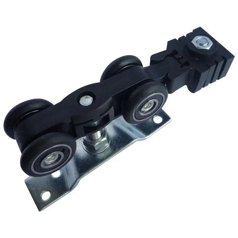 1 Set Solid Wood Sliding Door Track Pulley Kit with Easy - Install Buffer Hanging Wheels Full - Set Hardware for Home Use