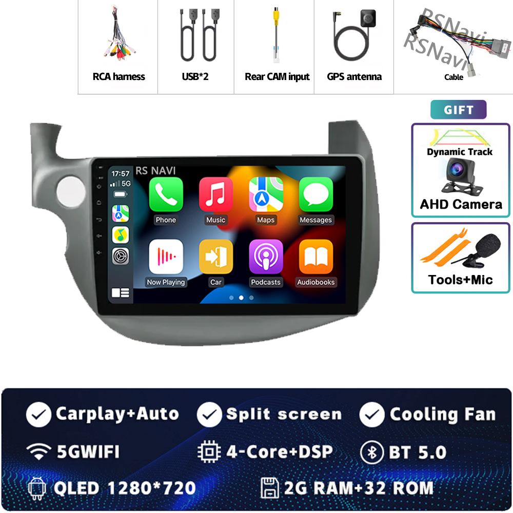 

9 Android 14 Carplay автомобильное радио для Honda Fit Jazz 2007 - 2013 Мультимедийный видеоплеер Навигация GPS Стерео 2Din DVD Головной Unir