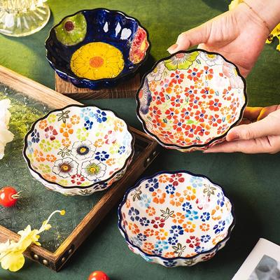 Hand-painted Ceramic Spitting Bone Plate, Household Retro Small Plate, Snack Plate, Fruit Plate, Dipping Dish, Spitting Bone Plate.