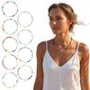 Steinperlen Halskette Bunter Perlen Choker Boho Sommer Urlaubs Halskette für Damen Tägliches Tragen Party Strandurlaub Schmuck