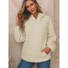 Autumn  Solid Color Women's Hoodie Casual Style Pocket Quilted Long Sleeve Top