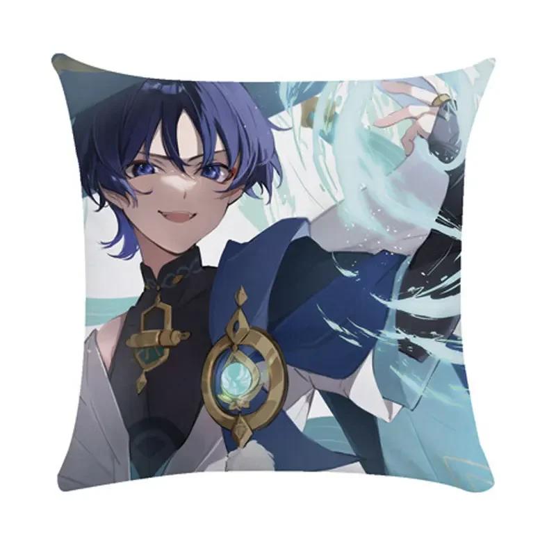 40/45/50cm Genshin Pillowcases Dormitory Sofa Bedside Cushion Cover Cartoon Anime Home Decor Throw Pillow Case