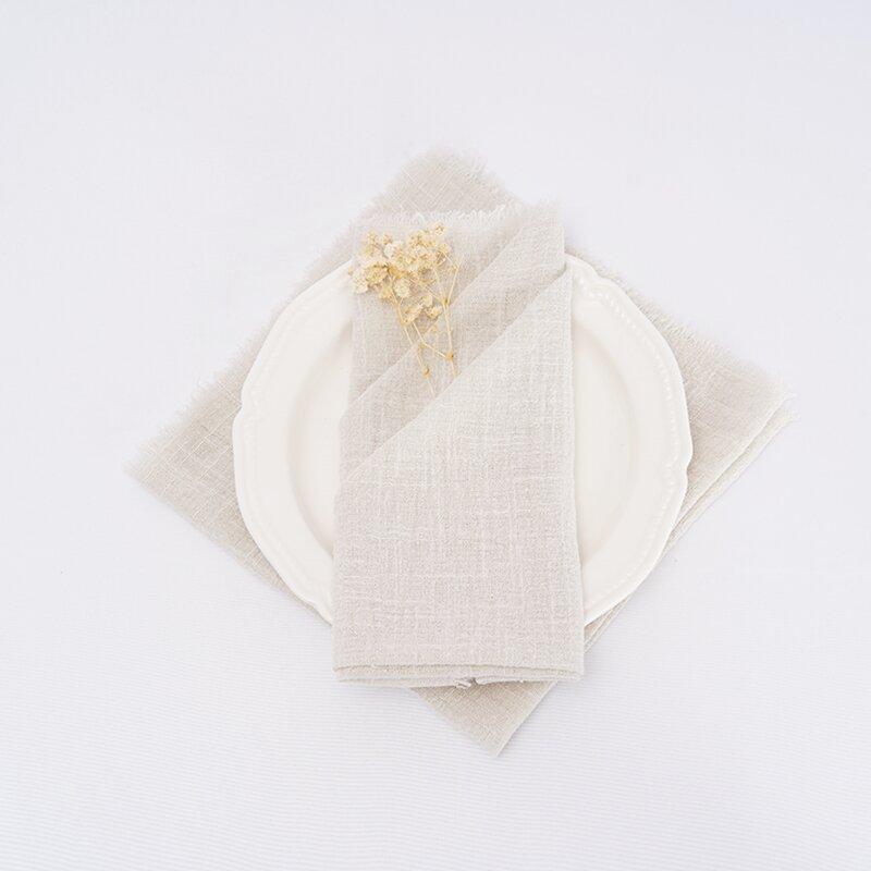 24pcs 32X32CM Sage Green Napkins Handmade Gauze Cotton Cloth Rustic for Weddings Party Baby Shower Banquet Christmas Decorations