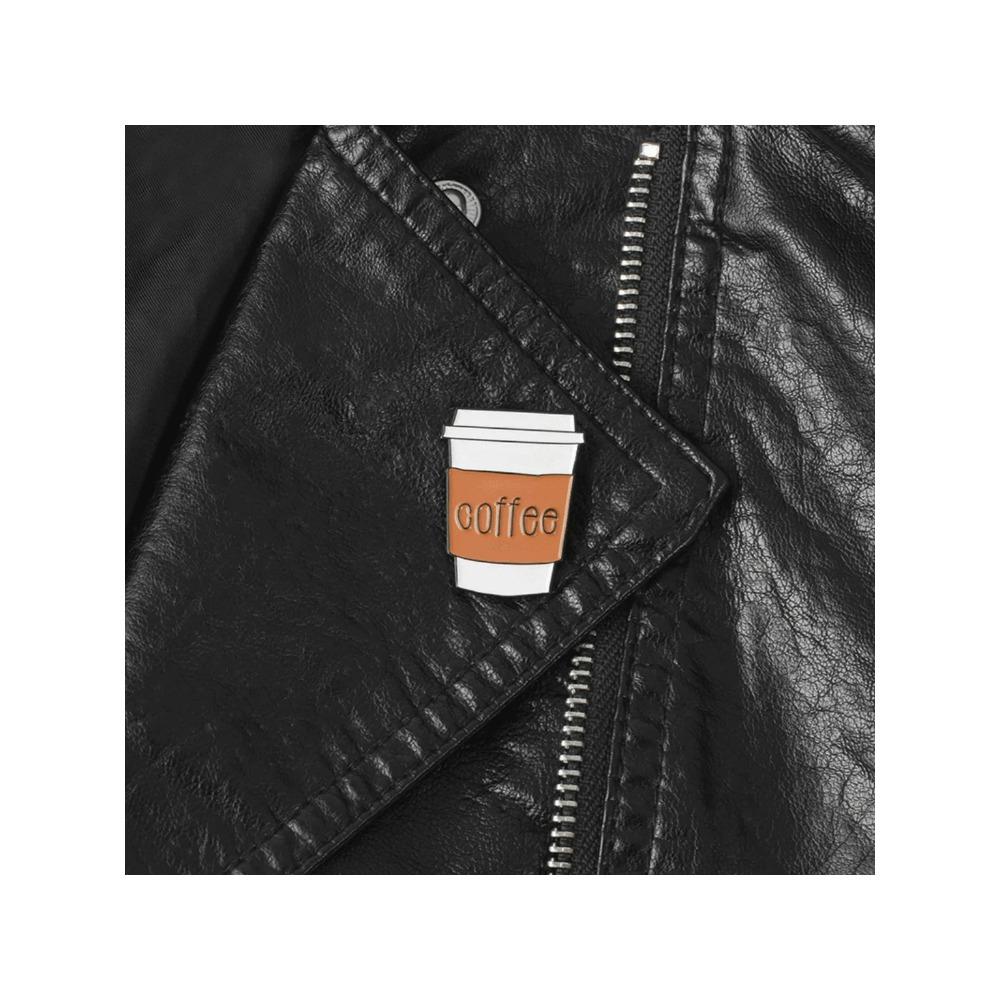 

1 piece of women s cartoon cute and creative English letter coffee cup badge, daily matching clothes, bags,accessories, brooches