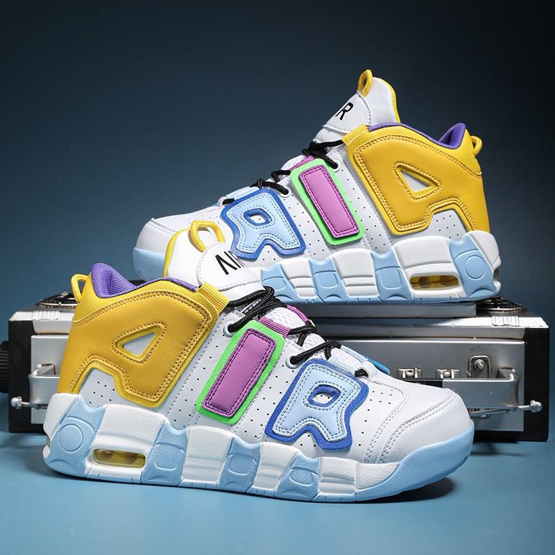 Large size basketball shoes men's thick-soled high-top air cushion couple models actual combat student sports and leisure shoes 2025
