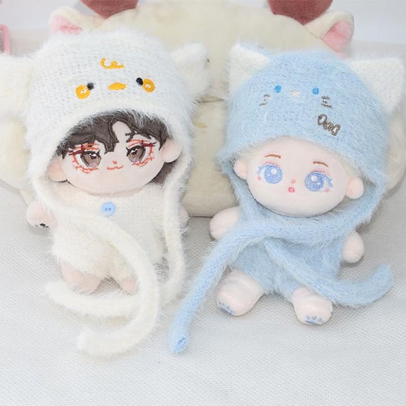 Plush Knit Hat and Costume Set for 10cm Plush Toys, White [Used]