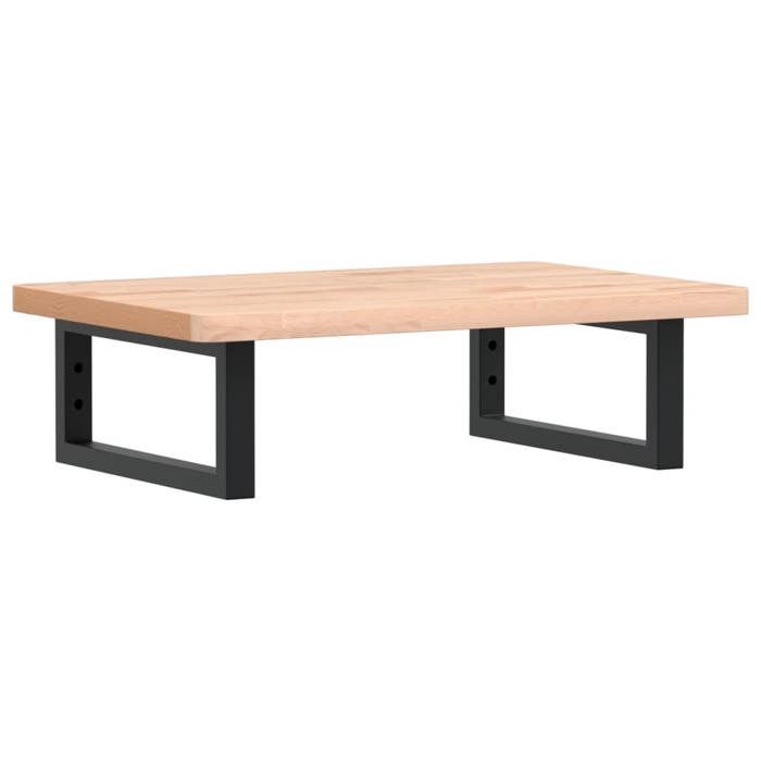 VidaXL Étagère de vasque murale acier et bois massif de hêtre, étagère de vasque flottante, étagère de vasque à poser 3302357