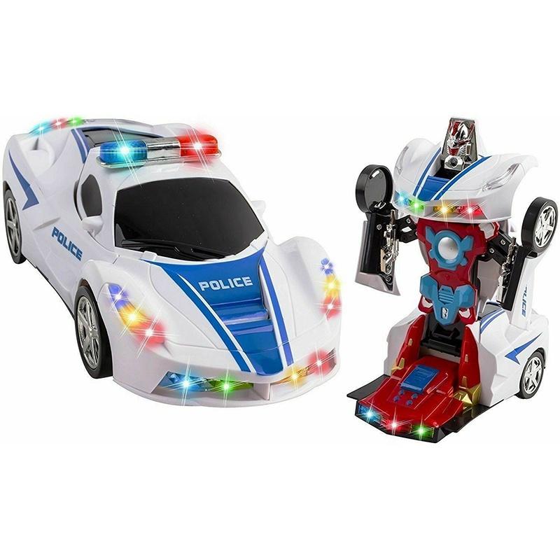 

Exciting Deformable Robot Police Car Toy With Flashing Lights And Sounds For Kids Police Car