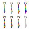 Men Wedding Colorful Tie Fashionable Tie with Elegant Rainbow Print Stage Shows