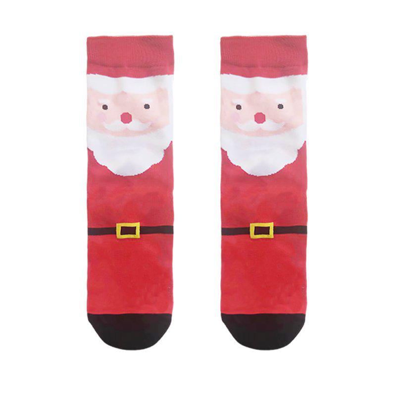 Christmas Reindeer & Santa Claus Cotton Socks - Festive Fashion for Men