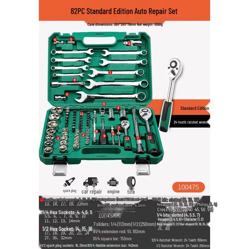 Nanluo 82-Piece Socket Ratchet Wrench Tool Set