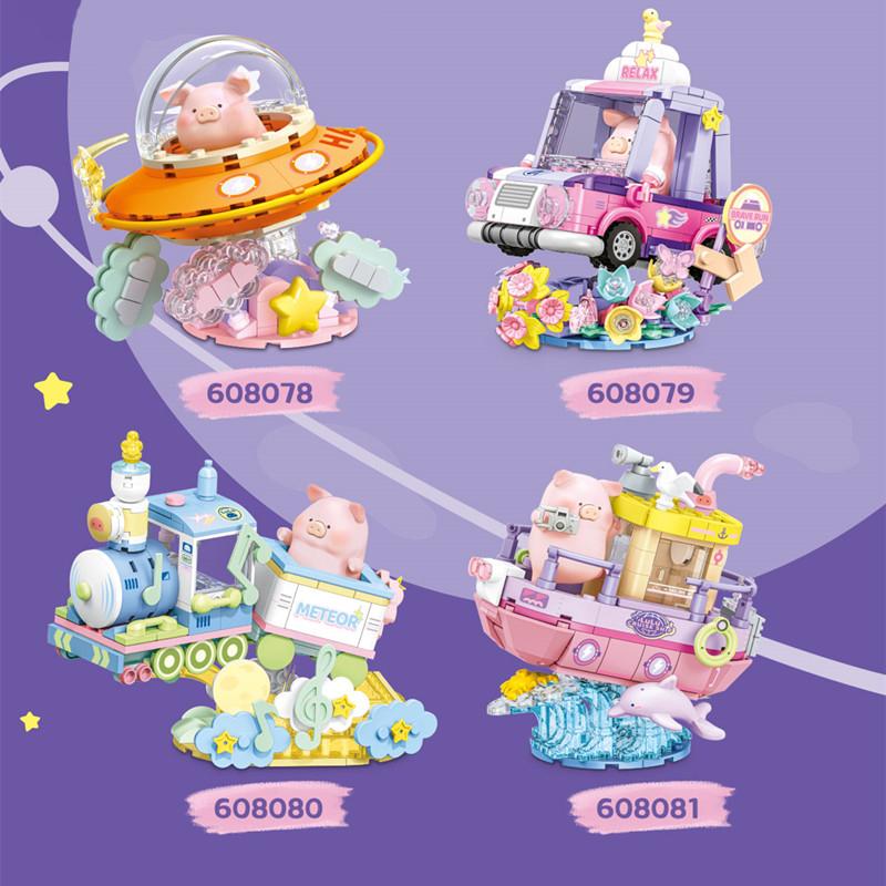 Non-Toxic Sembo Creative Vehicle Assemblage Building Blocks Moc Train Ship Models Car Construction Sets For Kids Children Toys Holiday Gifts
