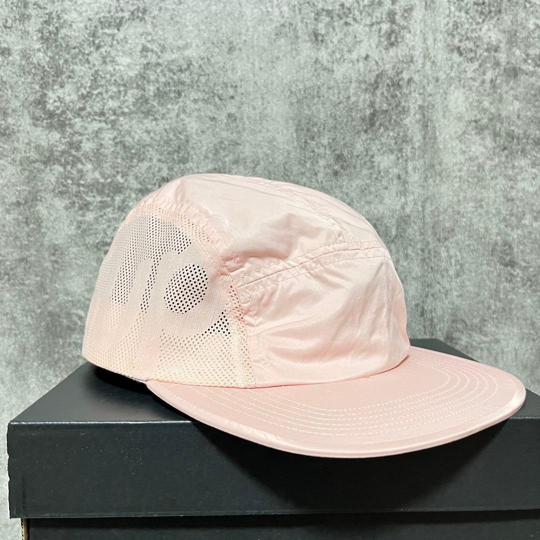 Used [Made in USA] Supreme Mesh Camp Cap Pink Sup Logo Hat