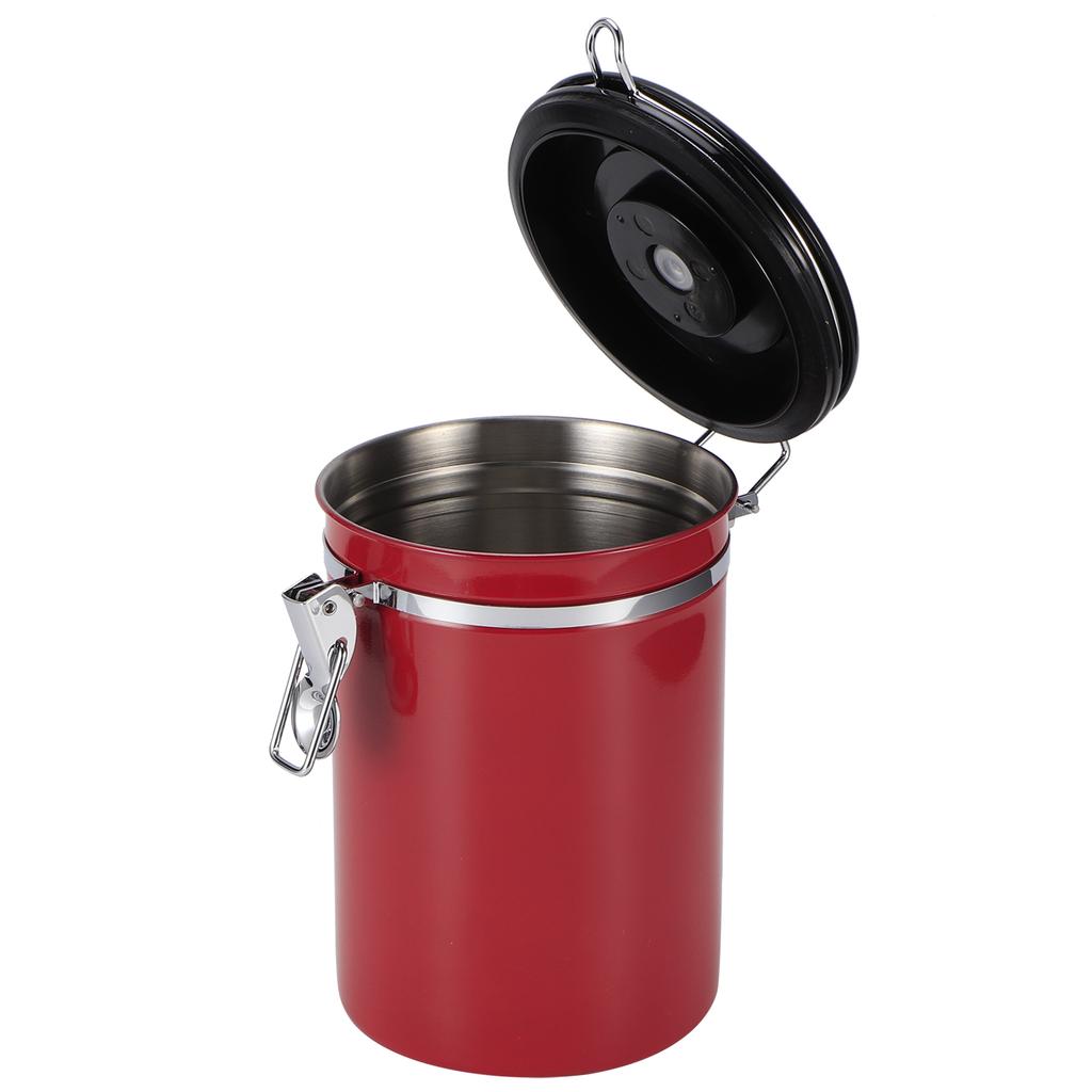Stainless Steel Sealed Tank MoistureProof Coffee Bean Tea Storage Pot with Air Evacuation Valve