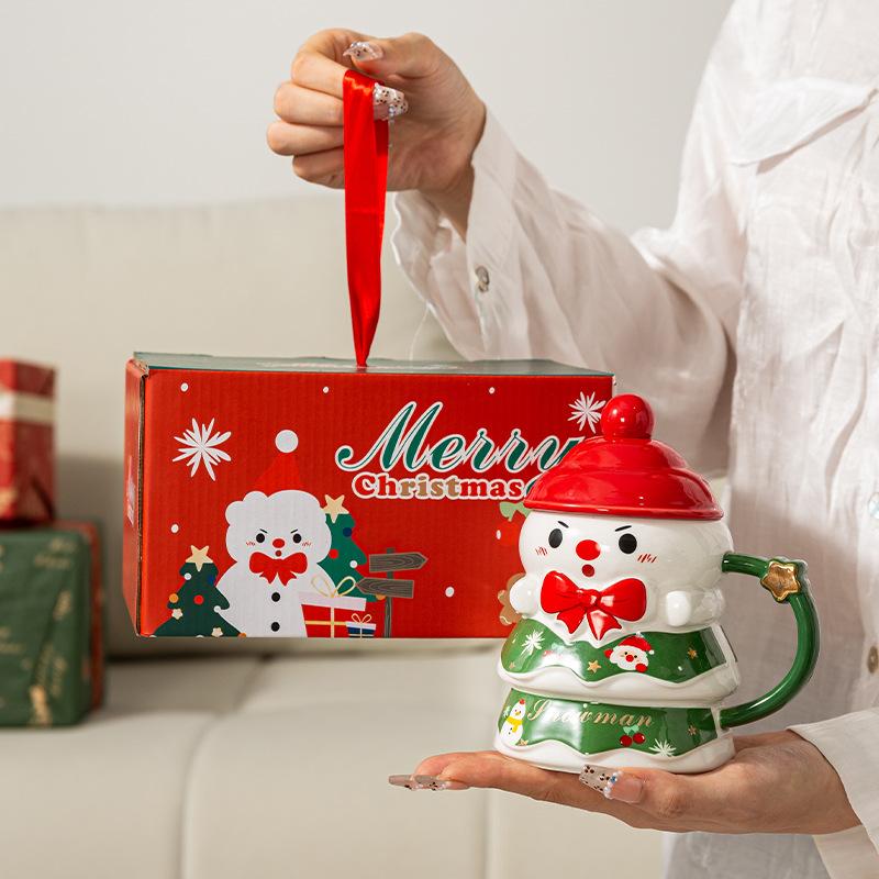Christmas Gift for Girls To Give Their Best Friend Christmas Snowman Cup Souvenir Gift Practical High Value Mug Cute