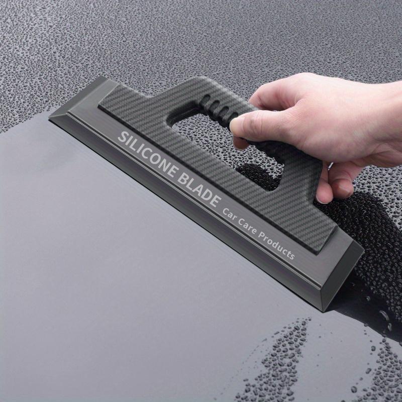 Car Wash Scraper - Carbon Fiber Pattern, Silicone, Paint-Safe, Multi-Functional Water Blade Cleaning Tool