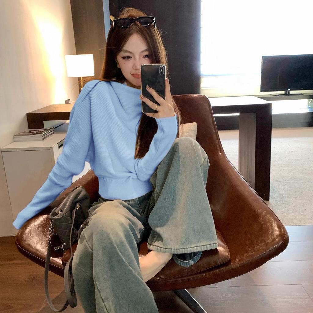 Women's 2025 Winter High-Neck Cowl Sweater: Chic Lazy Style Knitwear