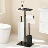 Rust-proof Toilet Brush And Paper Stand Vertical Paper Storage Rack  Hotel Bathroom
