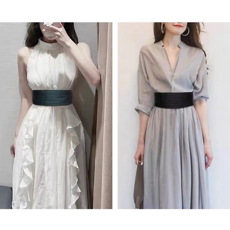 Corset Elastic Elegant cu Lanț Lat pentru Rochie Talie Elastică Trendy Lanț Talie Sub Bust Curea Lată