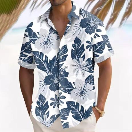 

Men S Hawaiian Short Sleeve Shirt Printed Fashion Casual Beach Shirt 5XL