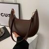 Women's Luxury Crescent Tote Shoulder Bag with Detachable Adjustable Strap, Zipper Closure & Golden Tone Hardware Handbag Purse